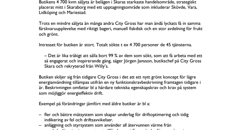 Vit invigning av grön butik när City Gross fyllde 30 i Skara