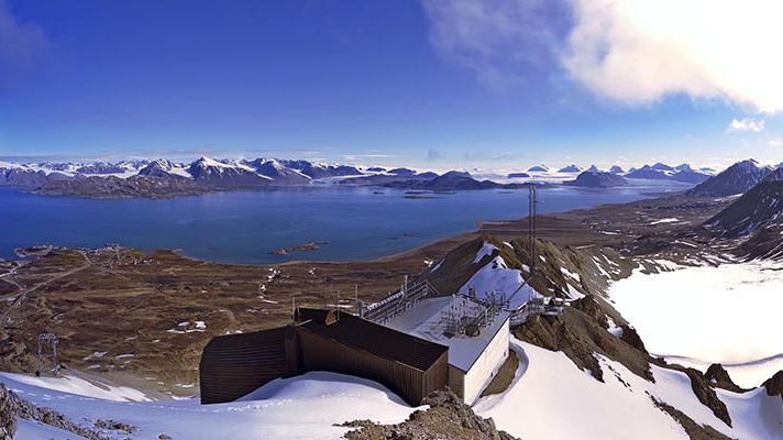 For 20. året på rad setter klimagassnivåene i nord nye rekorder. Bildet viser Zeppelinobservatoriet på Svalbard. Foto: Ove Hermansen, NILU