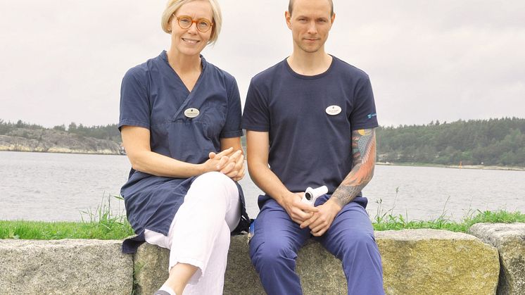 Charlotte Ericson, distriktsläkare och verksamhetschef på Bohuslinden, och Marcus Jangsjö, astma- och kolsjuksköterska på Bohuslinden.