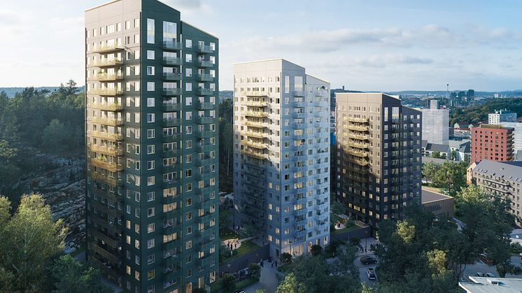 Nu är 270 nyinflyttade hyresgäster på plats i sina nya hem i Kvarteret 11, Mejeristen i Kallebäcks Terrasser. Högst upp i området med en härlig utsikt över Göteborg ligger de tre husen placerade längs med Smörkärnegatan.