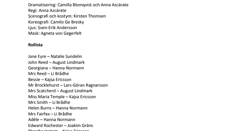 Pressmaterial till Jane Eyre