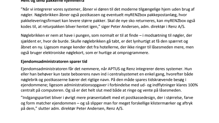 Nøglebrikken dur både til dør og postkasse