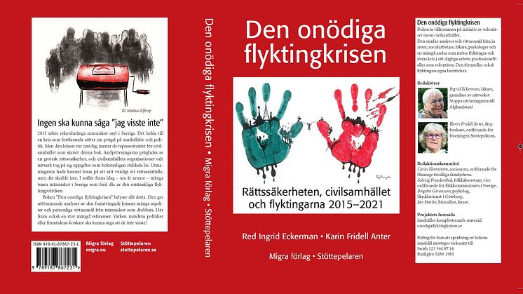 Den onödiga flyktingkrisen - rättssäkerheten, civilsamhället och flyktingarna 2015 - 2021. Red. Karin Fridell Anter och Ingrid Eckerman. Migra förlag och Stöttepelaren 2021.