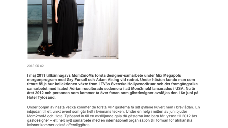 Avlöjande av gästdesigner och globalt samarbete under Mom2moM Day på Hotel Tylösand