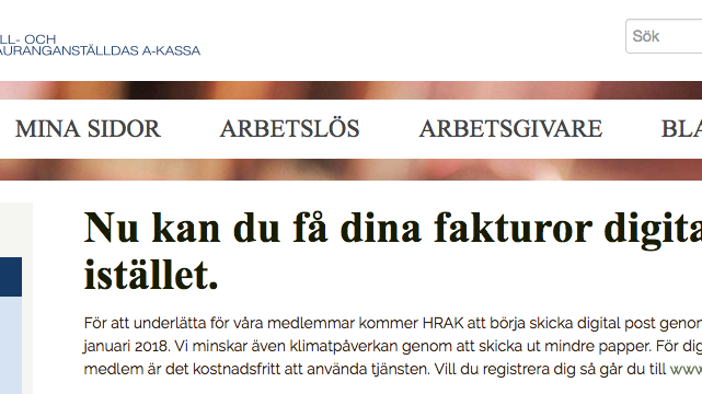 HRAK skriver om Kivra på sin webb