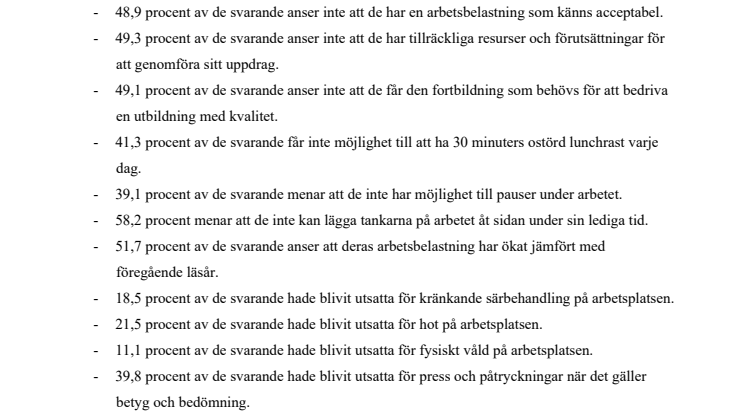 Enkel fråga angående arbetsmiljön för lärare i Malmö stad