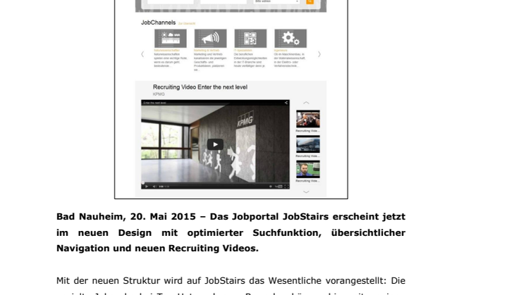 JobStairs Relaunch: Online-Stellenbörse im optimierten Design