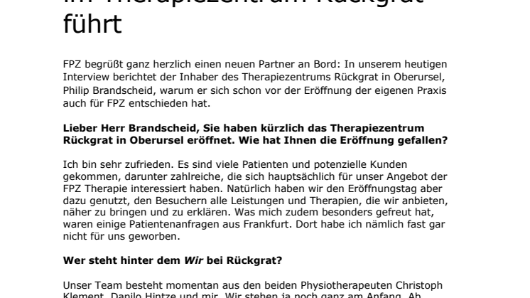Interview: Wie das Oberurseler Fischerstechen zu neuen Kunden im Therapiezentrum Rückgrat führt