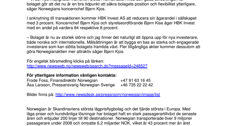 Emission i Norwegian: Positionering för vidare växt