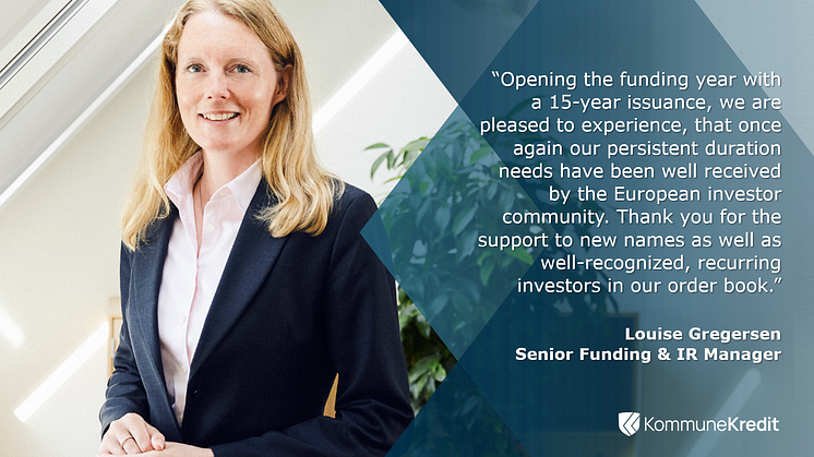 KommuneKredit opens the funding year with new short 15-year 500 million EUR benchmark