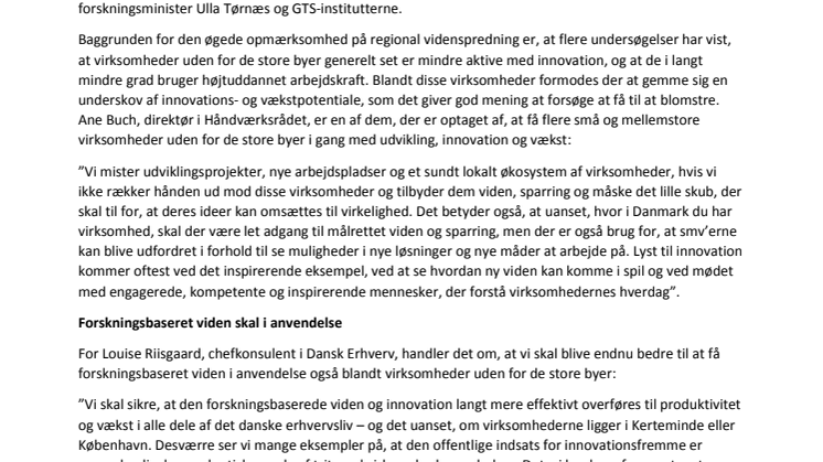 ​Skal vi snart sætte gang i innovation uden for de store byer?