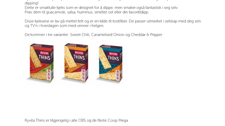 Thins - Smakfull sofafavoritt fra Ryvita