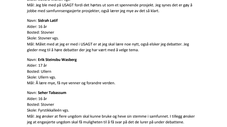 Usagt ungdomsgruppe