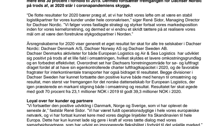 Rekordresultat for Dachser Nordic