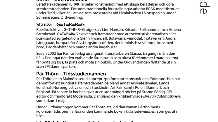 Litterär cykeltur genom Malmös parker