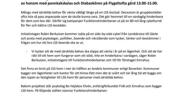 80 mils cykelturné inleds med  pannkakskalas i Häljarp