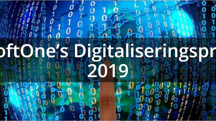 SoftOnes Digitaliseringspris delas ut under SoftOne-Dagen 2019 som äger rum den 25 oktober. 