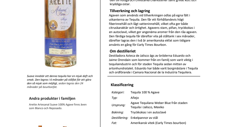 Arette Artesanal Suave Añejo