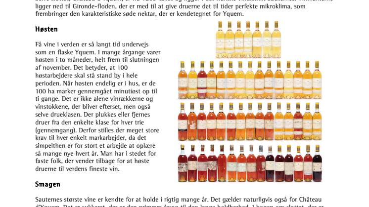 52 årgange af Yquem Sauternes på auktion