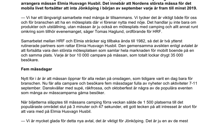 Förlängt avtal för Nordens största mötesplats för campare