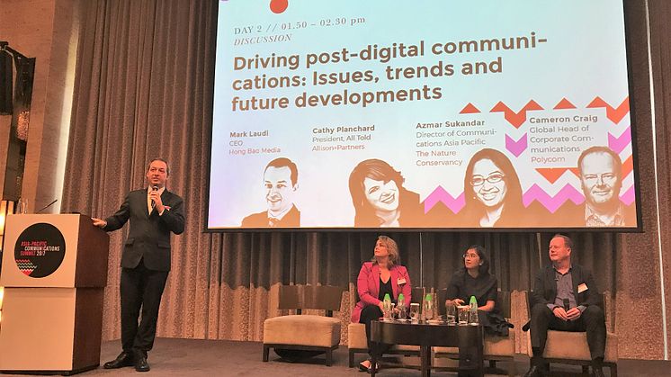 Mark Laudi moderating the final of the 2-day conference in Hong Kong