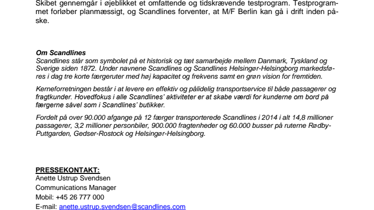 Scandlines’ slankekur succesfuld