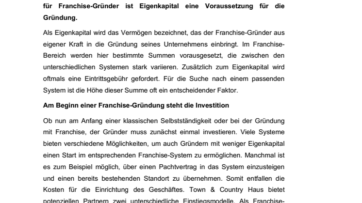 Erfolgreich gründen - Wie viel Eigenkapital braucht ein Franchise-Gründer?