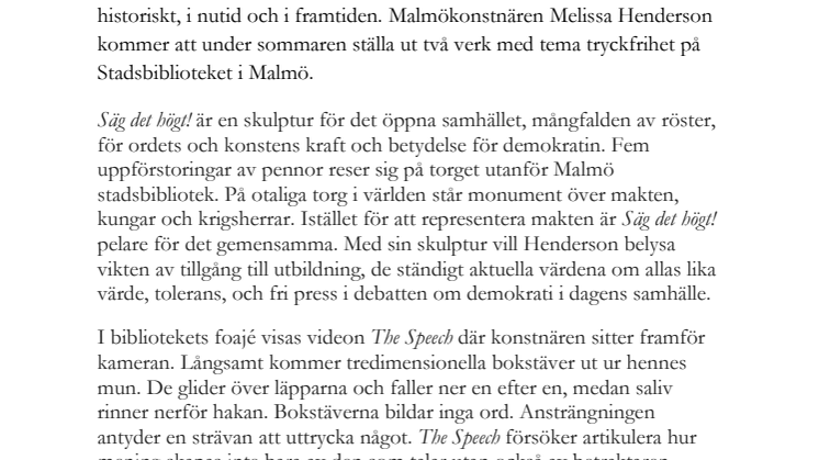 Säg det högt! Vernissage med tryckfrihet i fokus
