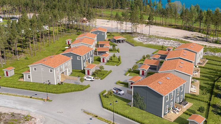 Brf Havsglimten blir 18 bostäder i parhus, bara ett stenkast från havet. 
