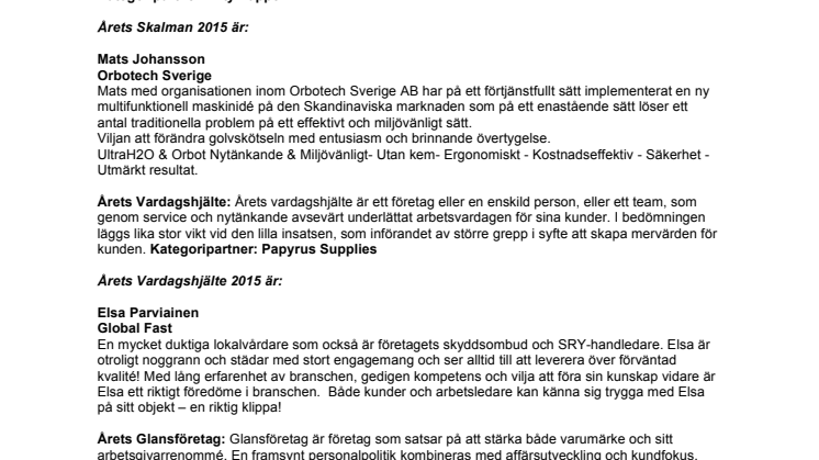 Vinnarna utsedda i CLEAN Bright Awards 2015