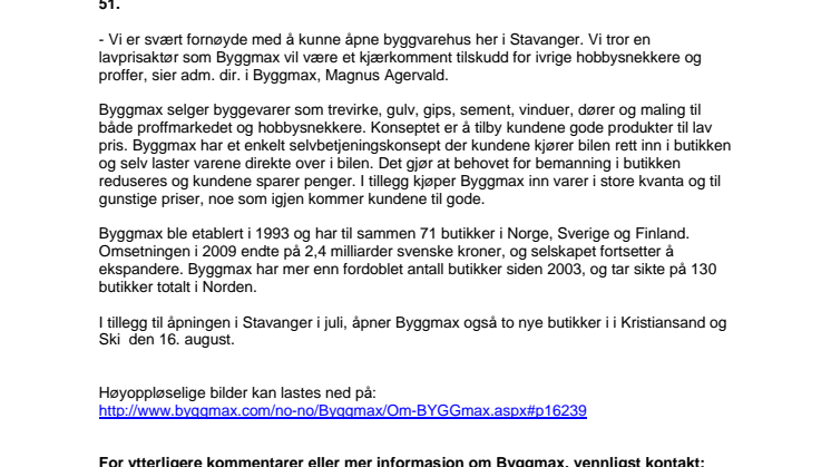 Byggmax åpnet i Stavanger