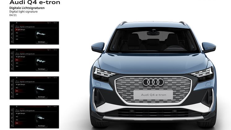 Audi Q4 e-tron digital lyssignatur