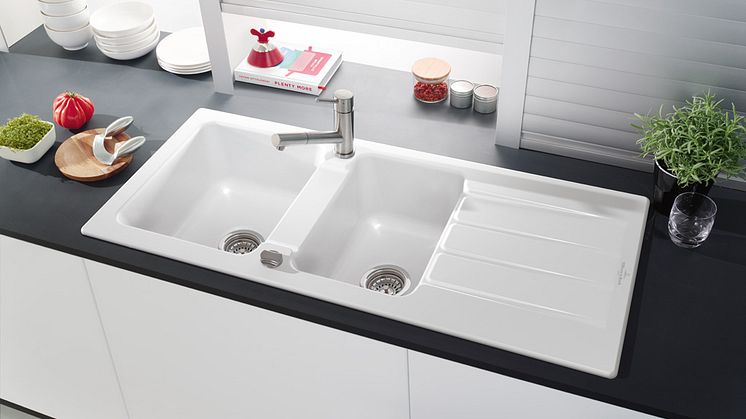 Classic design with a contemporary twist – Architectura: new large ceramic sink for 80 cm base units