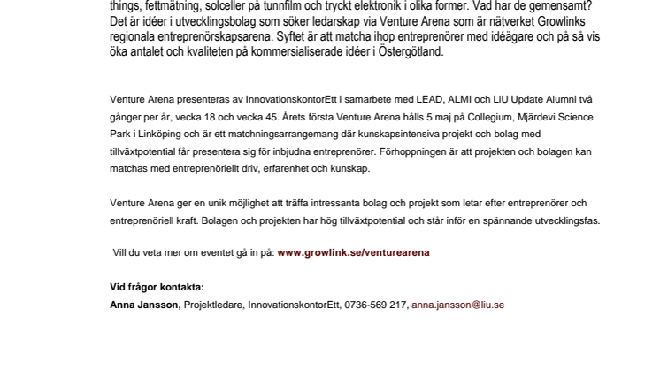 Framtidens bolag söker ledarskap – Venture Arena matchar entreprenörer till utvecklingsbolag