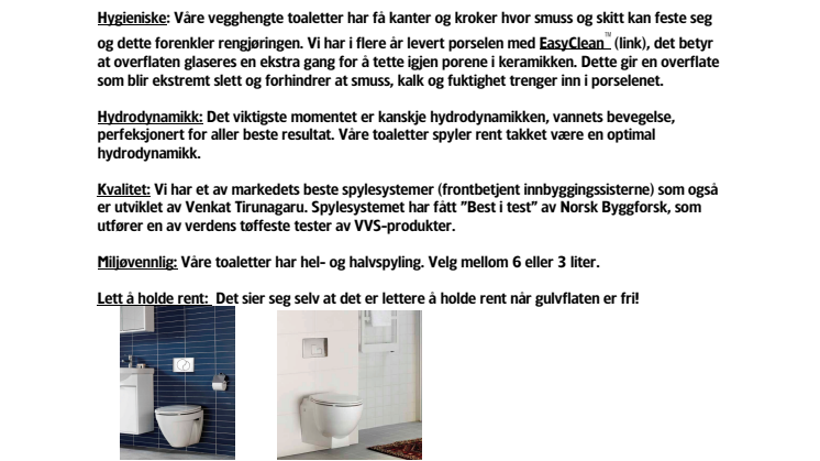 Den nye trenden – vegghengte  toalett!