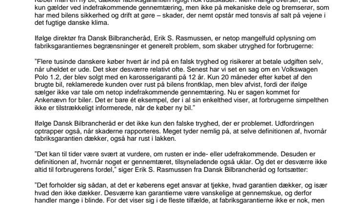 Danske bilejere kører rundt uden rustsikkerhed