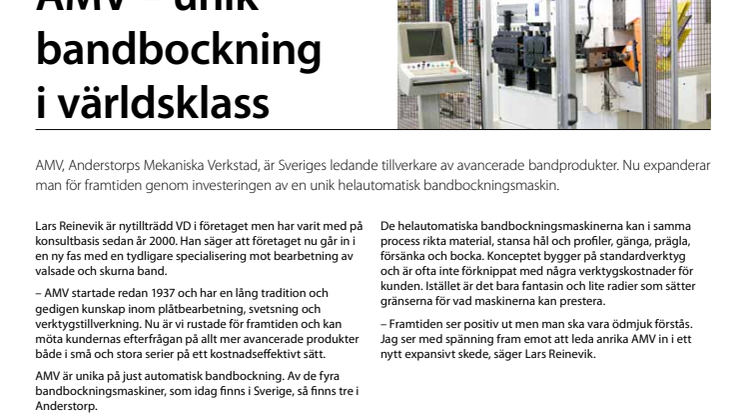 AMV – unik bandbockning i världsklass