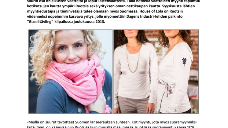 House of Lola laajentaa toimintaansa Suomeen