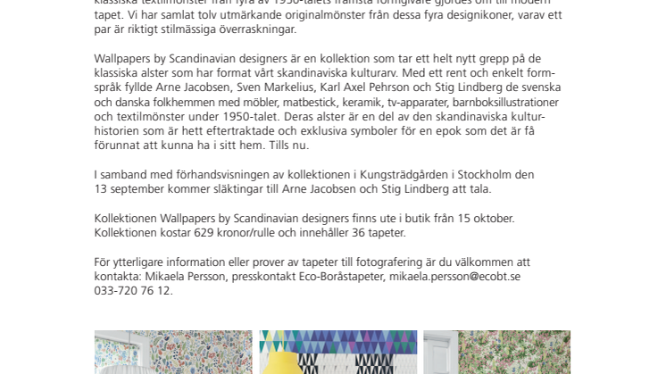 WALLPAPERS BY SCANDINAVIAN DESIGNERS