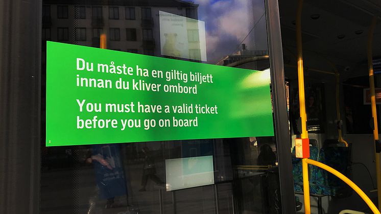Nya dekaler på SL:s bussar. 