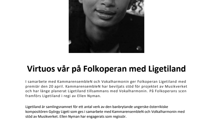 Virtuos vår på Folkoperan  med Ligetiland