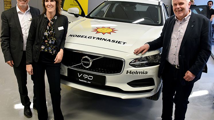 Jan Johansson, Nobelgymnasiet, Linnea Larsson, Volvo Car Sverige, och Per-Olov Pettersson, Helmia Bil. 