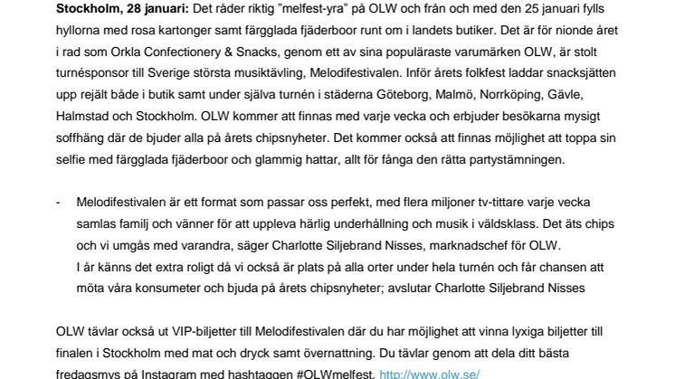 Häng med OLW under årets Melodifestivalturné 