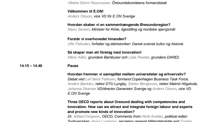 Öresundsregionen tar nya tag