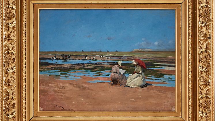 "Två damer på plagen, Villerville" av Hugo Birger
