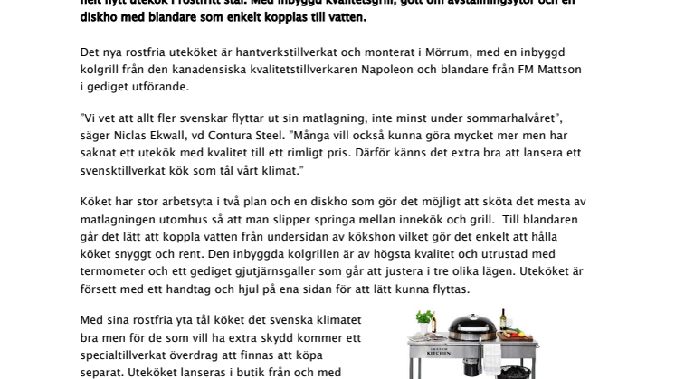 Förläng sommarkänslan med Contura Steels stilrena och praktiska utekök i rostfritt stål 