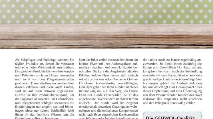 Pakete schnüren: Dienstleistung und Pflegepräparat kombiniert anbieten