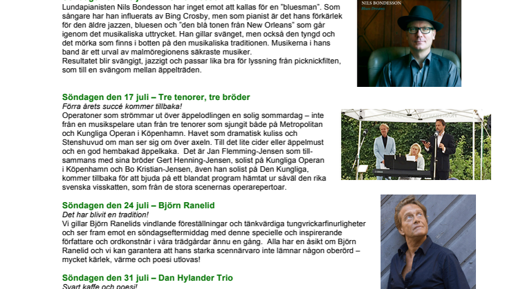 Programmet spikat för Sommarsöndagar på Kiviks Musteri