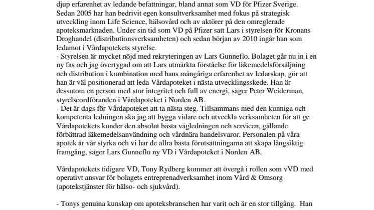 Vårdapoteket utser ny VD
