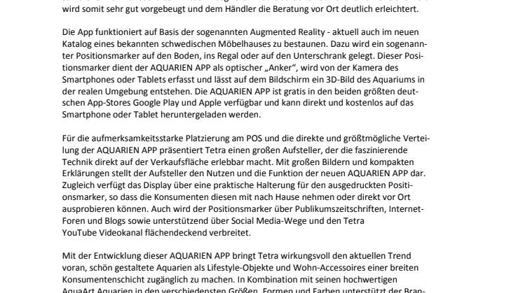 Tetra revolutioniert die Aquaristik: Innovative 3D-AQUARIEN APP